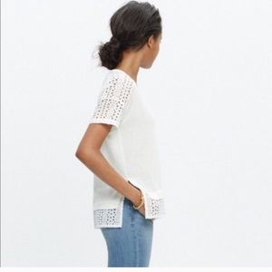Madewell Knit & Lace Short sleeve top